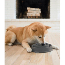 Миска лабіринт для повільного годування собак Outward Hound Fun Feeder Drop (Аутвард Хаунд Фан Фідер Дроп) Середній 22.5 х 7 см — Сірий