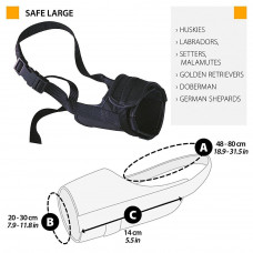 Регульований намордник з м'якою підкладкою Ferplast Safe (Ферпласт Сейф) LARGE - A: 4865 cm - B: 2066 cm - C: 14 cm