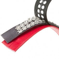 Кошійник з еко шкіри зі стразами для собак Ferplast Lux C (Ферпласт Люкс С) A: 22 cm - B: 12 mm - LUX C12/2, Чорний