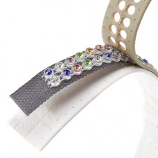 Кошійник з еко шкіри зі стразами для собак Ferplast Lux C (Ферпласт Люкс С) A: 35 cm - B: 20 mm - LUX C20/35, Сірий