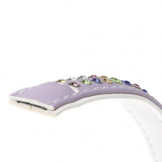 Кошійник з еко шкіри зі стразами для собак Ferplast Lux C (Ферпласт Люкс С) A: 22 cm - B: 12 mm - LUX C12/2, Фіолетовий