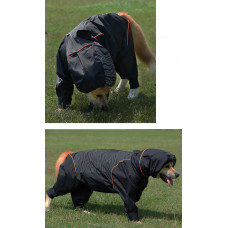 Комбінезон дощовик водонепроникний для собак BlackDoggy (БлекДоггі) VC19-JK009 XXXL, Чорний
