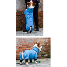 Комбінезон дощовик водонепроникний для собак BlackDoggy (БлекДоггі) VC19-JK009 XXXL, Синій