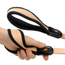 Кожаний поводок з гачком для собак Ferplast Gioto GM 25/60 (Ферпласт Джотто Джі М 25/60) Бжевий