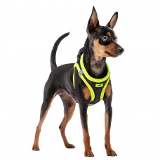 Нагрудне світлоовідбивча шлейка для собак з дихаючий нейлон Ferplast Kaori P (Ферпласт Каорі П) S - A: 30  блядь 32 см - B: 36 use 44 см, Жовтий