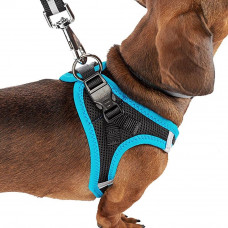 Нагрудне світлоовідбивча шлейка для собак, що дихають нейлоном Ferplast Kaori P (Ферпласт Каорі П) M - A: 32 sign 34 см - B: 44 use 48 см, Синій
