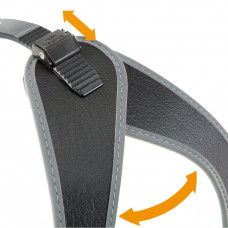 Нагрудна шлейка для собак зі шкірозамінника з еластичним шнурком Ferplast Agila 3 (Ферпласт Агіла 3) Чорний