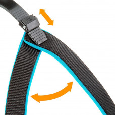 М'яка нагрудна шлейка для собак з мікрорегулюванням Ferplast Agila Fluo 3-9 (Ферпласт Агілу Флуо 3-9) A = B 63 ❑ 71 см 25 мм - max 22 кг - 7 розмір, Синій