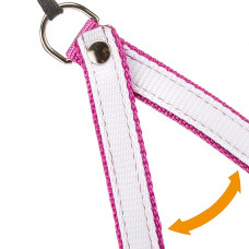 Нагрудна шлейка для собак з нейлону з еластичним шнурком Ferplast Agila Colours 2-3 (Ферпласт Агіла Колорс) A = B 32 menu 50 см 20 мм - max 6 кг - 2 розмір, Фуксія