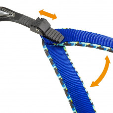 М'яка нагрудна шлейка для собак з еластичним шнурком Ferplast Agila Fantasy 2-3 (Ферпласт Агіла Фентезі 2-3) 3 розмір - A = B 42 he 50 зм 15 мм - max 7 кг, Синій