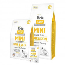 Brit Care Mini Grain Free Hair Skin (Брит Кеа Міні Скін) беззерновий корм для довгошерстих собак до 10 кілограмів 2 кілограми.