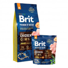 Brit Premium by Nature JUNIOR M (Брит Преміум Нечурал Джуніор М) корм для цуценят середніх порід від 1 міс. 1 кг.