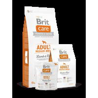 Brit Care Adult Medium Breed Lamb Rice (Брит Кеа Эдалт Медиум Брид) сухой корм для собак 10-25 кг при аллергии