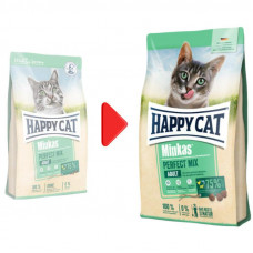 Happy Cat Minkas Perfect Mix (Хеппі Кет Мінкас Перфект Мікс) сухий корм для котів із куркою, рибою і ягням