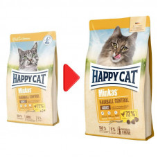 Happy Cat Minkas Hairball Control (Хеппі Кет Мінкас Гербал) корм для котів з пташкою від кочків вовни в ЖКТ 10 кг.