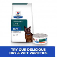 Hills Prescription Diet Feline m/d Chicken (Хіллс ПД Філайн м/д) для котів при цукровому діабеті і ожиріння 1.5 кг