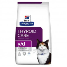 Hills Prescription Diet Feline Y/D (Хиллс ПД Филайн ю/д) корм для котов при гипертиреозе щитовидки 3 кг