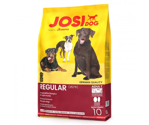 JosiDog Regular (ЙозиДог Регуляр) сухой корм для динамических активных собак всех пород без глютена 10 кг