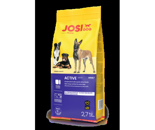 JosiDog Active (ЙозиДог Актив) сухой корм для взрослых активных собак всех пород без глютена 2.7 кг
