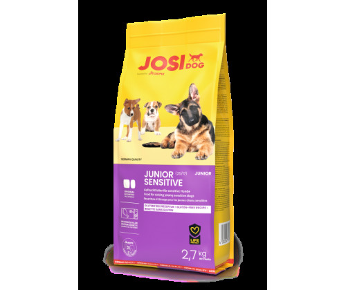 JosiDog Junior Sensitive (ЙозиДог Юниор Сенситив) сухой корм без глютена для чувствительных щенков с 8 недели 2.7 кг