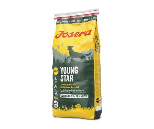 Josera Young Star (Йозера Янг Стар) сухой беззерновой корм для щенков с 6 недели с птицей и картофелем 15 кг.