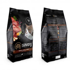 Savory Adult Cat Sensitive Digesion Fresh Lamb & Turkey (Сейворі Едалт Кет Сенситив) корм для котів для ЖКТ 2 кг.