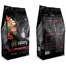 Savory Small Breeds Turkey rich in Fresh Meat with Lamb (Сейворі Смалл Бридз) корм для собак маленьких порід 8 кілограмів.