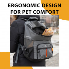 Рюкзак-переноска для маленьких собак и котов Ferplast Voyager Backpack (Ферпласт Вояжер Бекпек) 29 x 21 x h 36 cм - 350, Черный