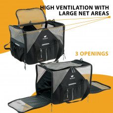 Сумка-переноска для маленьких собак и кошек Ferplast Voyager Carrier (Ферпласт Вояжер Карьер) 45 x 30 x h 33 cм - 350, Черный