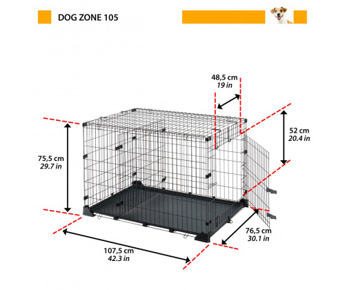 Клетка для собак и щенков Ferplast Dog Zone (Ферпласт Дог Зона) 76.5х107.5х75.5 см - 105 Клетка для собак и щенков Ferplast Dog Zone (Ферпласт Дог Зона) 76.5х107.5х75.5 см - 105
