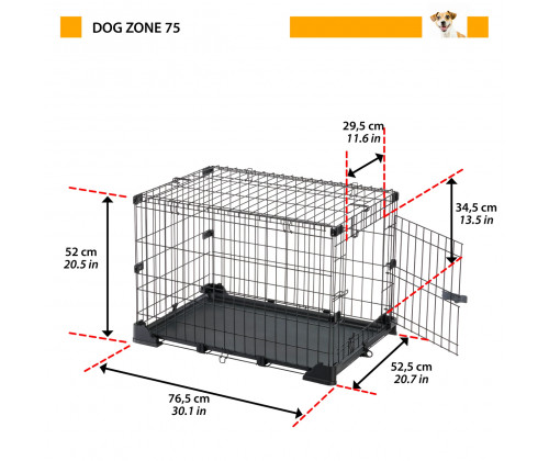 Клетка для собак и щенков Ferplast Dog Zone (Ферпласт Дог Зона) 52.5х76.5х52 см - 75 Клетка для собак и щенков Ferplast Dog Zone (Ферпласт Дог Зона) 52.5х76.5х52 см - 75