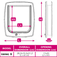 Дверка врезная для собак и кошек Ferplast Swing 9 (Ферпласт Свинг 9)