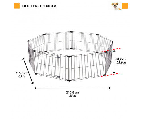 Отряд-манеж для собак и щенков Ferplast Dog Fence (Ферпласт Дог Фенс) 215.8 х 215.8 х 60.7 см - Н60 х 8 Отряд-манеж для собак и щенков Ferplast Dog Fence (Ферпласт Дог Фенс) 215.8 х 215.8 х 60.7 см - Н60 х 8