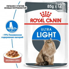Роуал Canin Ultra Light Gravy (Роял Канін Ультра Лайт Кер) вологий корм для котів, який важить понад 12 місяців 0,05 кілограма.