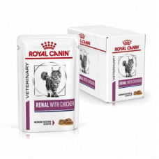 Royal Canin Renal with Chicken (Роял Канін Ренал віз Чикен) вологий корм для кішок у разі захворювань нирок 0.085 кг. х 12 шт.
