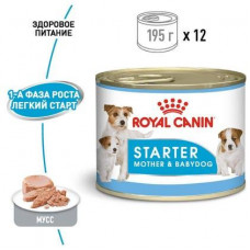 Royal Canin Starter Mousse Mother Babydog (Рояв Канін Стартер Мазер Бебідог) вологий корм для вагітних собак 0.195 кг.