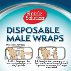 Simple Solution Disposable Male Wraps (Сімпл Солюшн Діспобл) Влагопоглинаючі пояси протекторів для коблів M великі породи